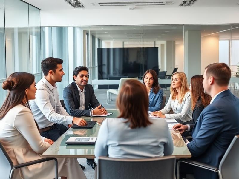 Team meeting in modern office